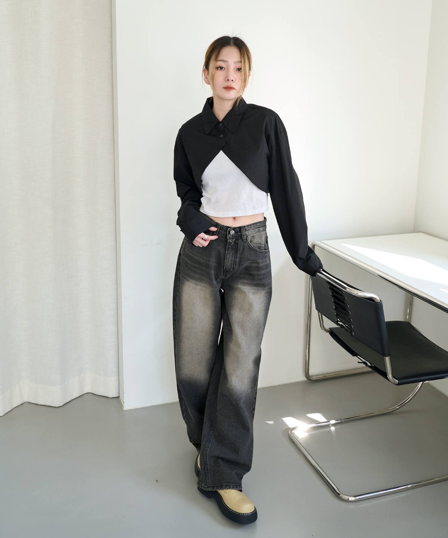 【UNISEX】オールドウォッシングビンテージワイドデニム