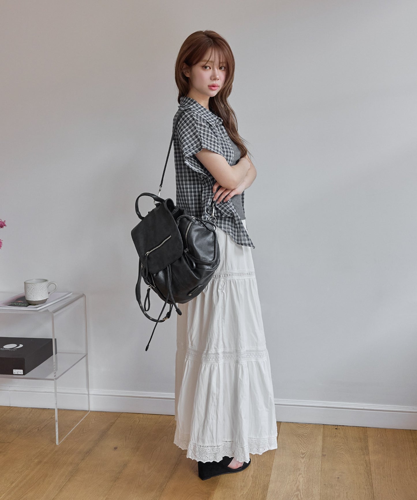 ラブリーレースコットンカンカンティアードスカート