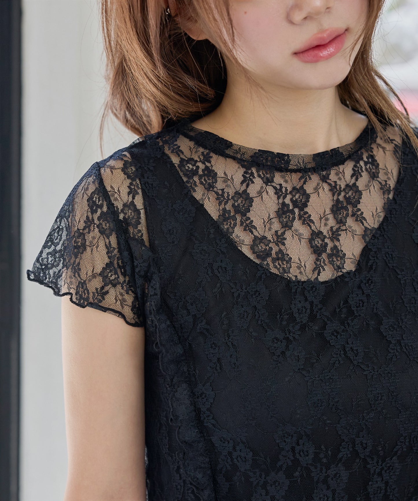 【Uオリジナル】裏地付き仕様フロントラブリーフリルレーストップス