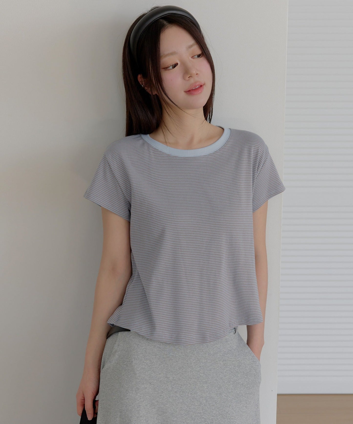 【オリジナル】ベーシックバイカラーストライプリンガー半袖Tシャツ