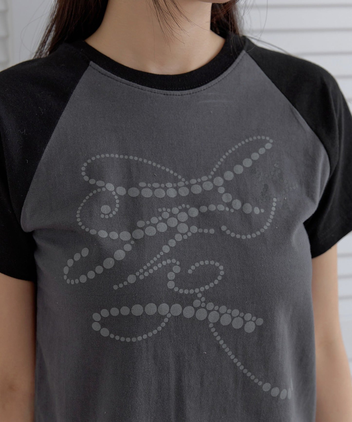 フェアリーナグランカジュアルレタリングバイカラー半袖Tシャツカットソー