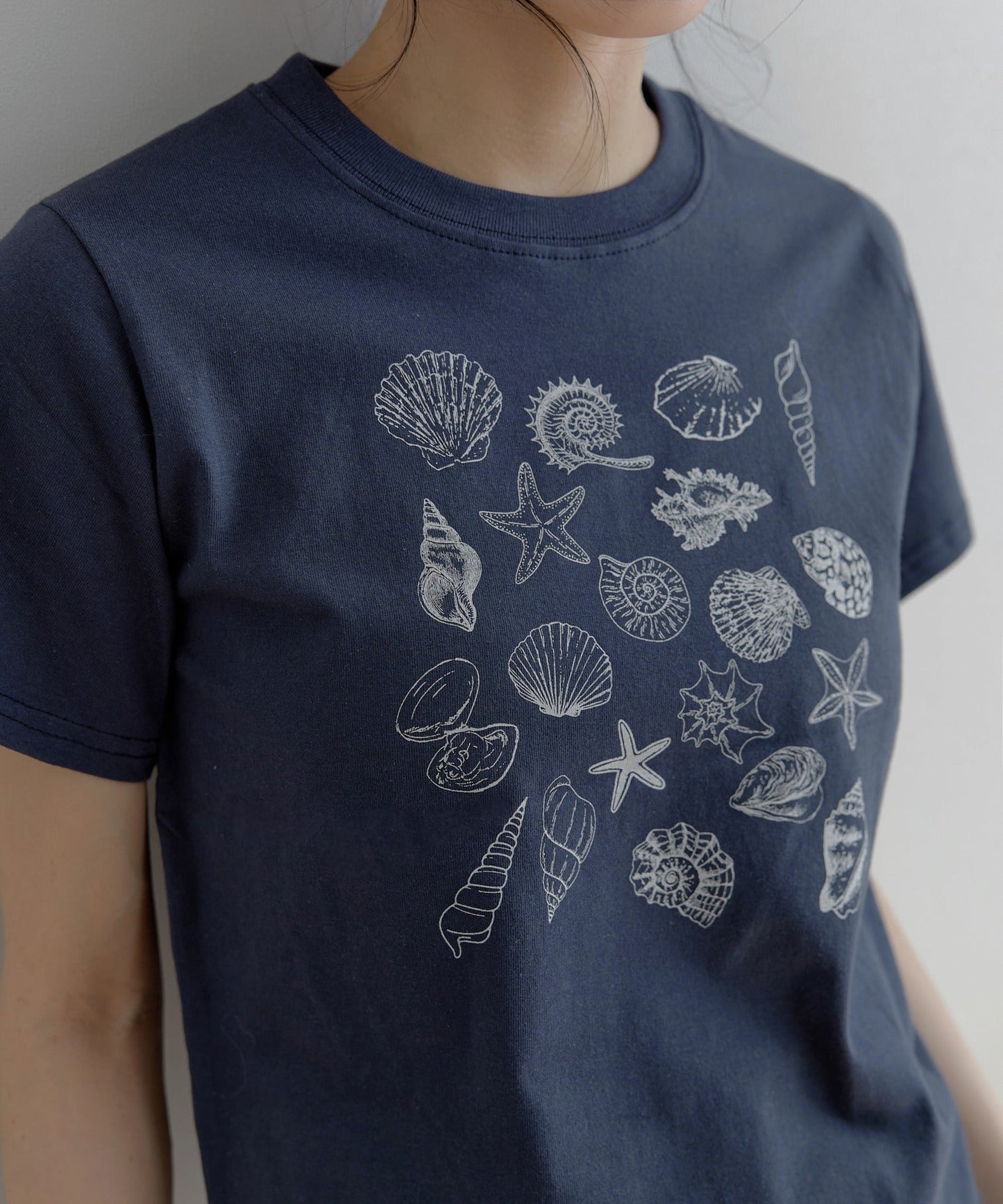 シェルプリントヴィンテージ半袖Tシャツカットソー