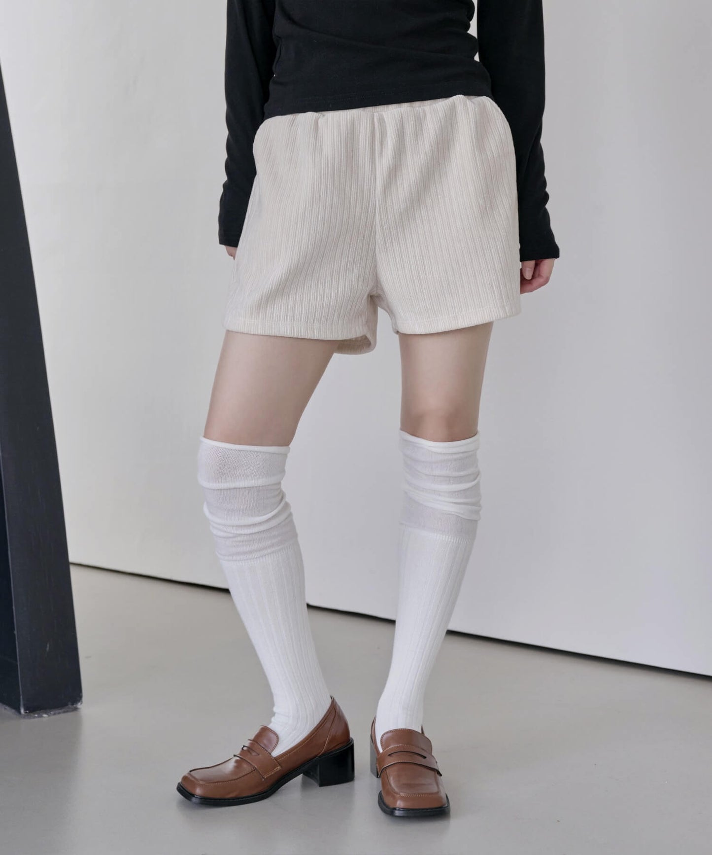 ウエストゴムコーデュロイニットショートパンツ