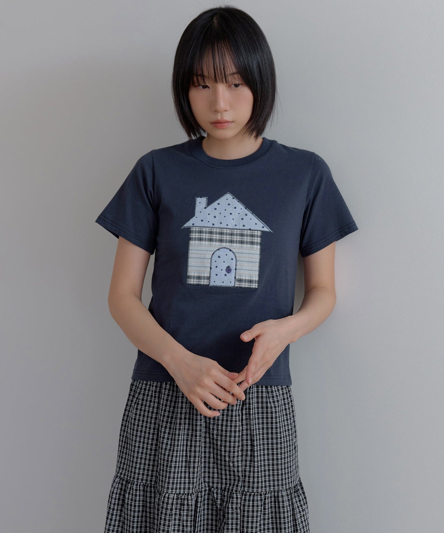 ユニークスターホーム刺繍半袖Tシャツカットソー