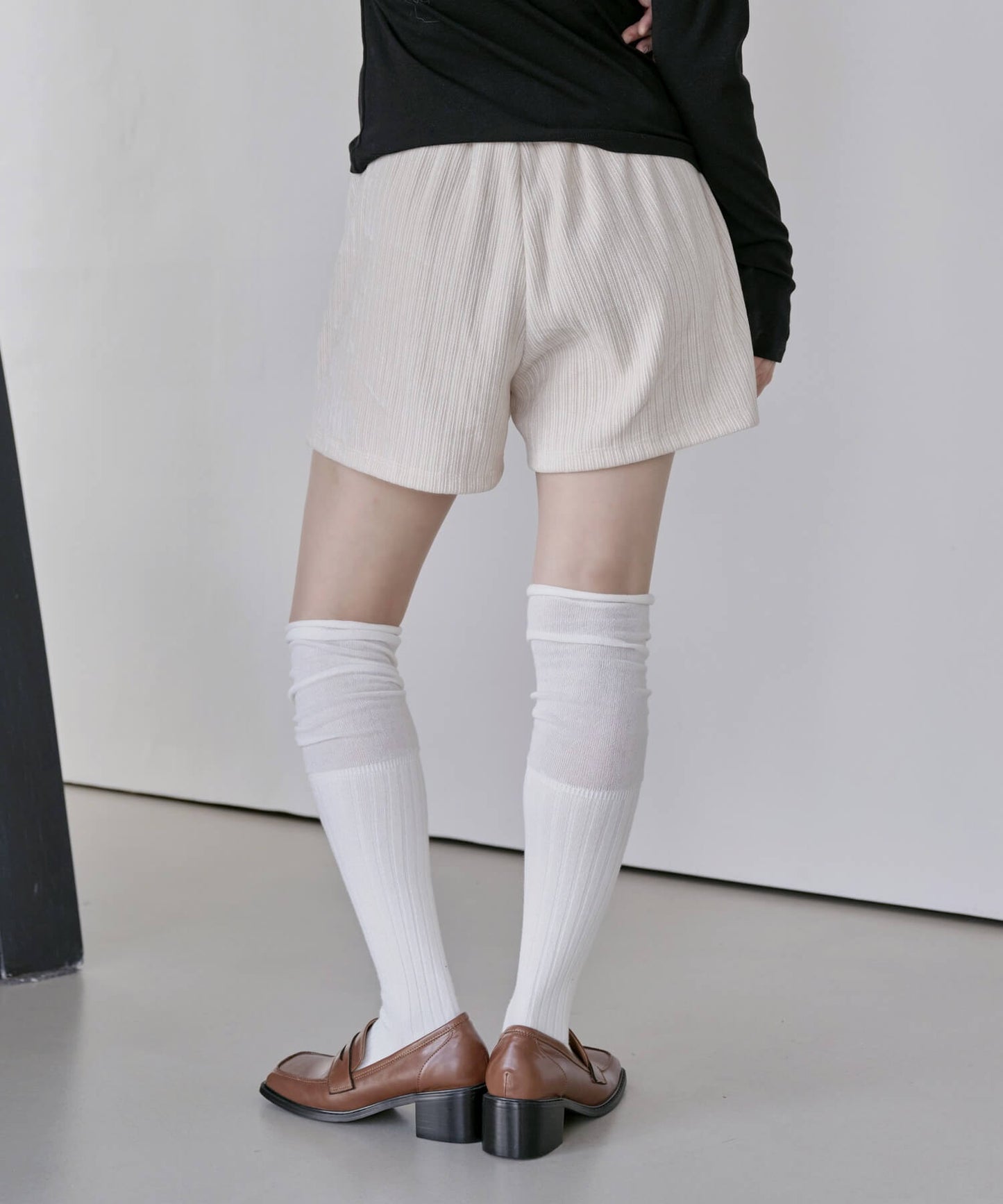 ウエストゴムコーデュロイニットショートパンツ