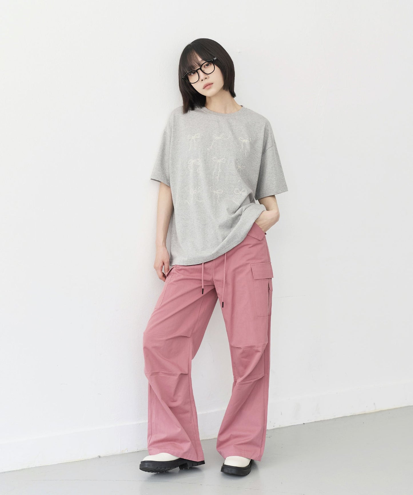 ラブリーリボンレタリングオーバーサイズTシャツ