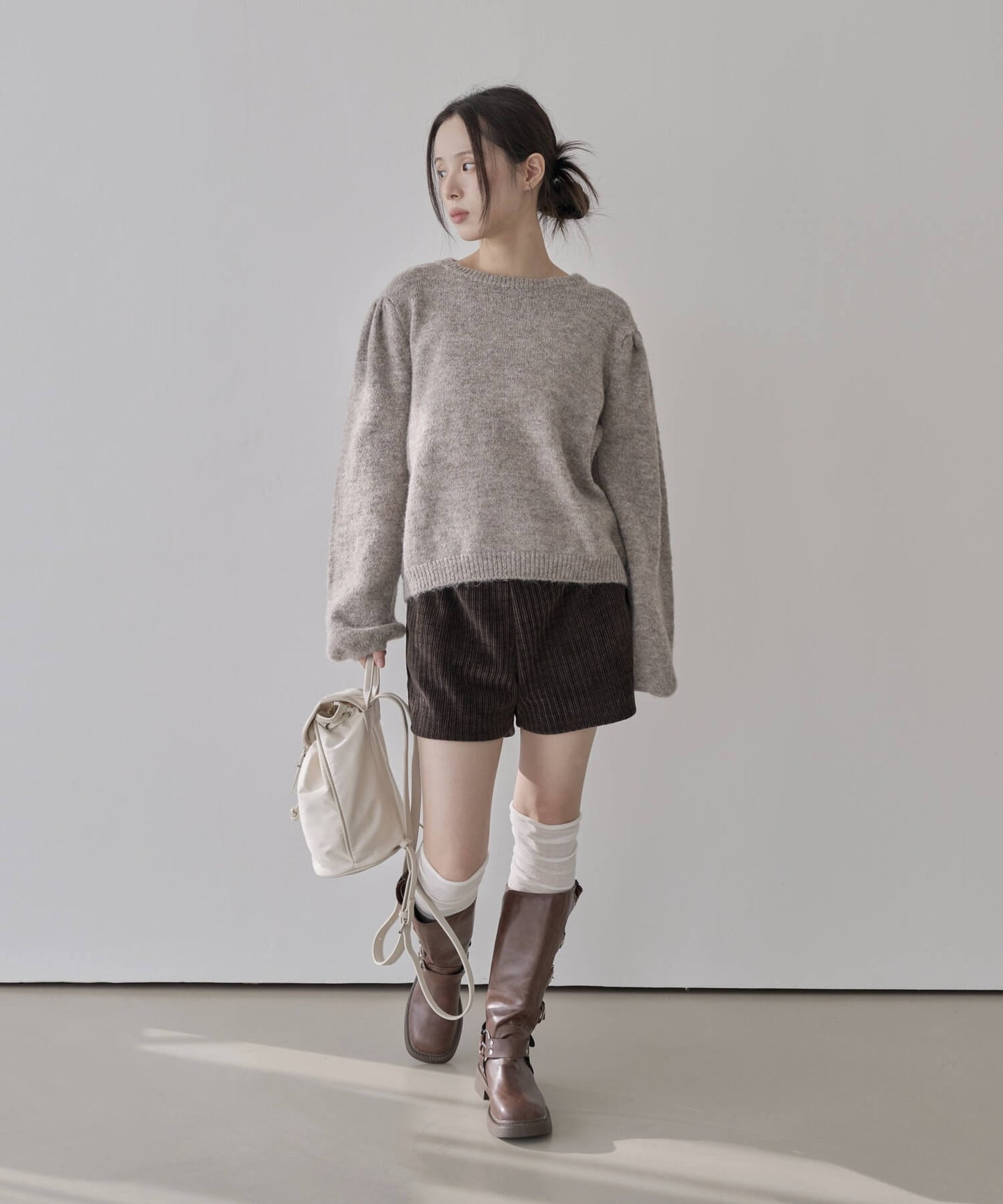 ウエストゴムコーデュロイニットショートパンツ