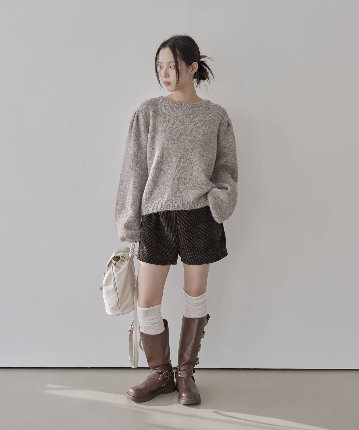 ウエストゴムコーデュロイニットショートパンツ
