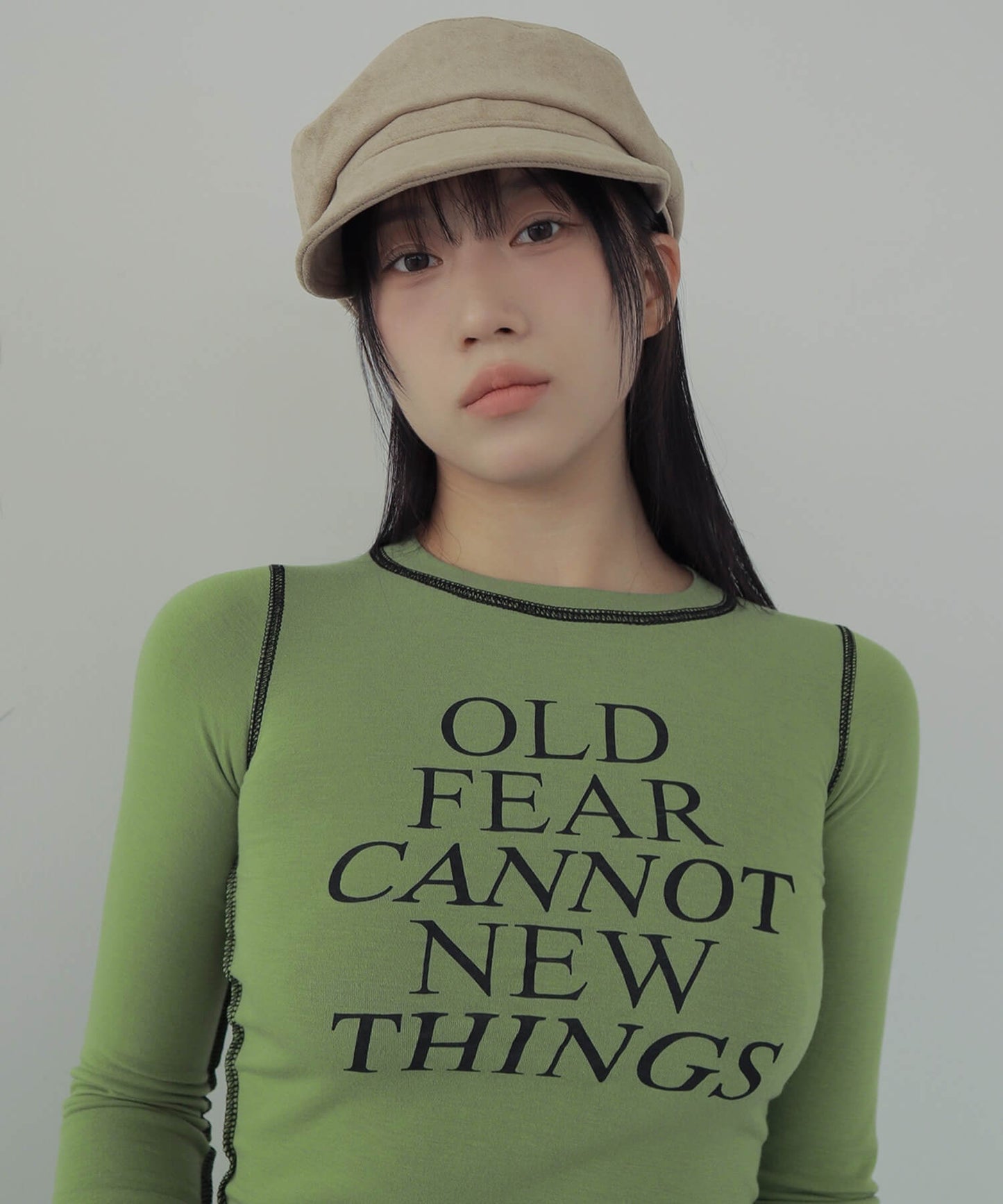 バイカラーオールドステッチ長袖Tシャツカットソー