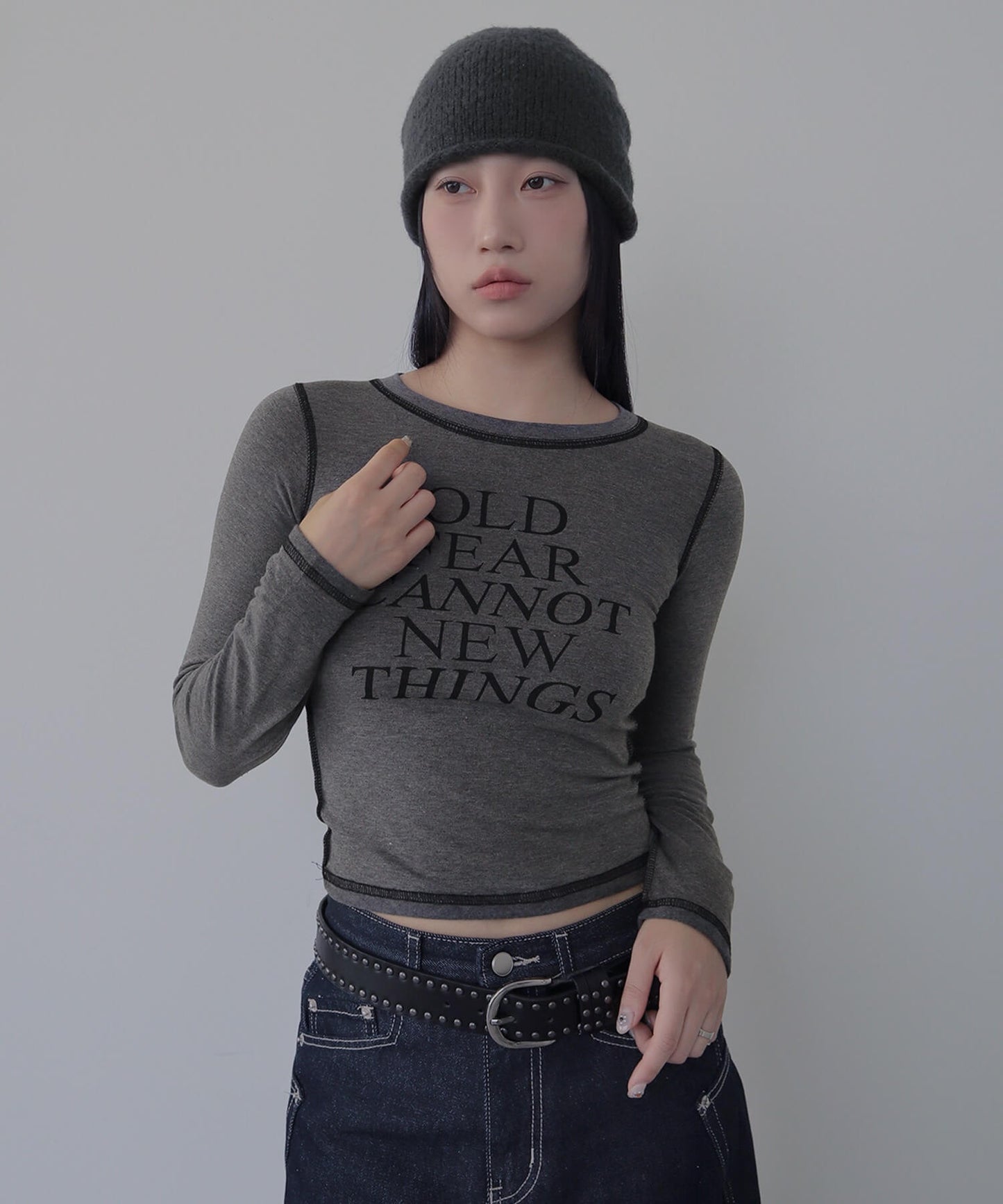 バイカラーオールドステッチ長袖Tシャツカットソー