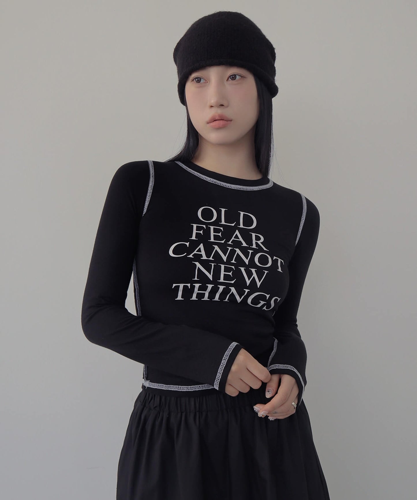 バイカラーオールドステッチ長袖Tシャツカットソー