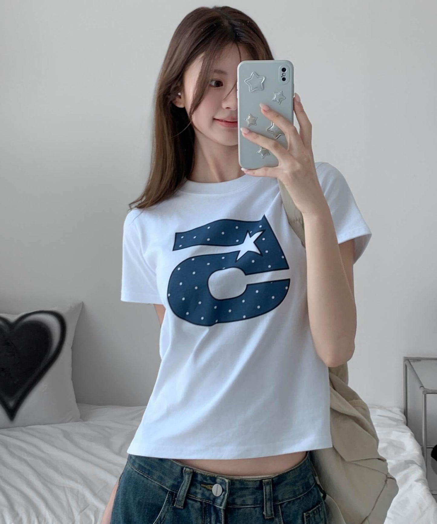 Ｎｏ.5スターロゴクロップド半袖Ｔシャツ