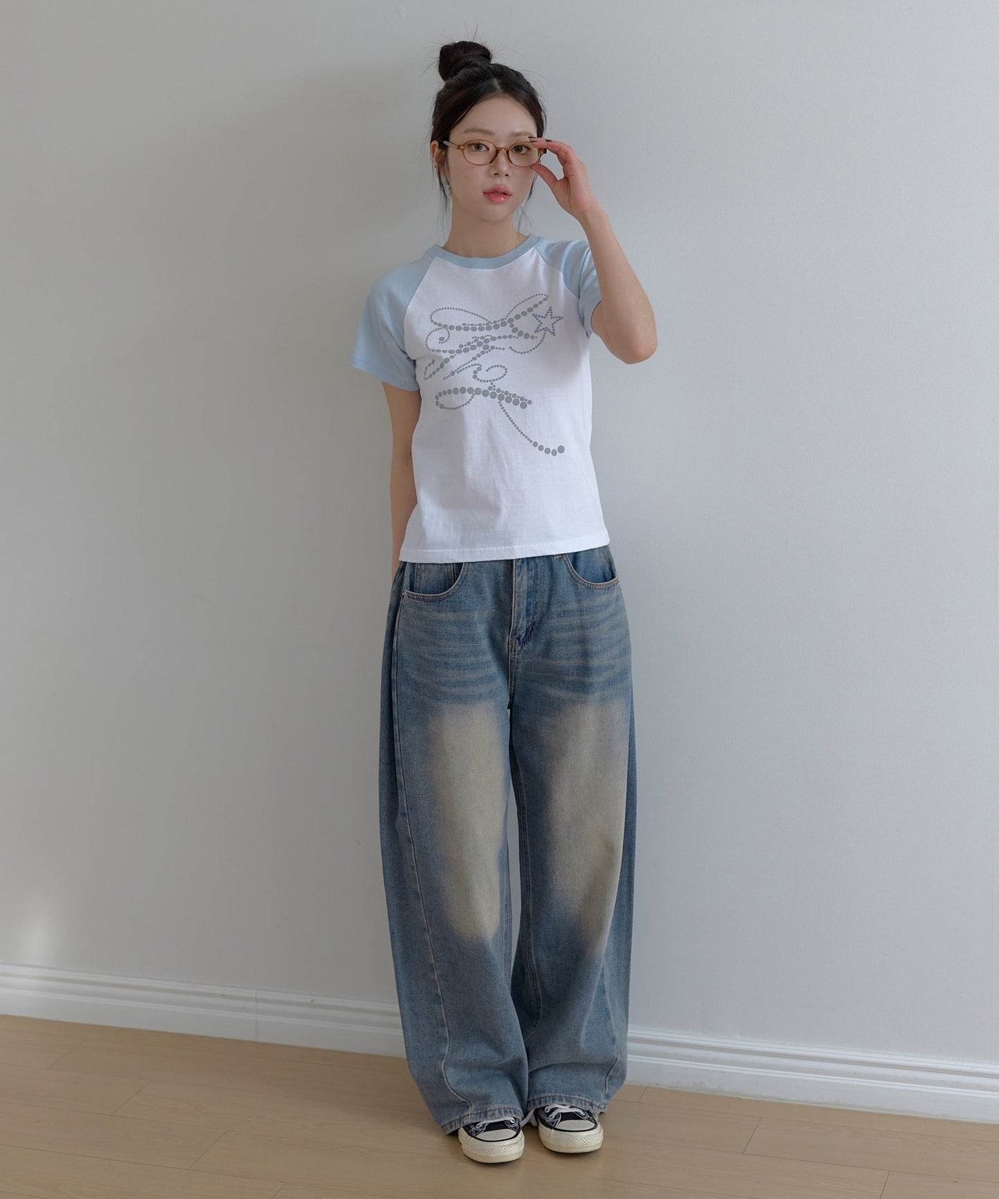 フェアリーナグランカジュアルレタリングバイカラー半袖Tシャツカットソー