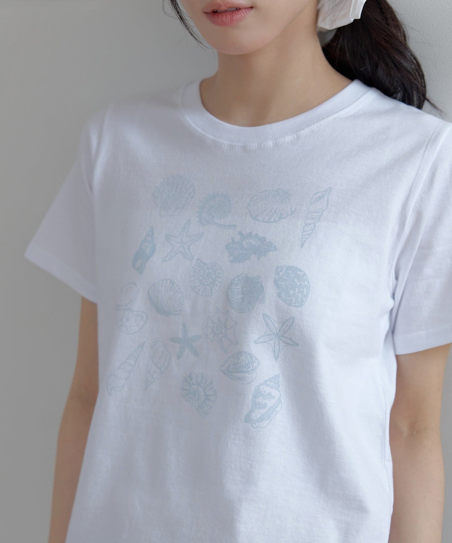 シェルプリントヴィンテージ半袖Tシャツカットソー