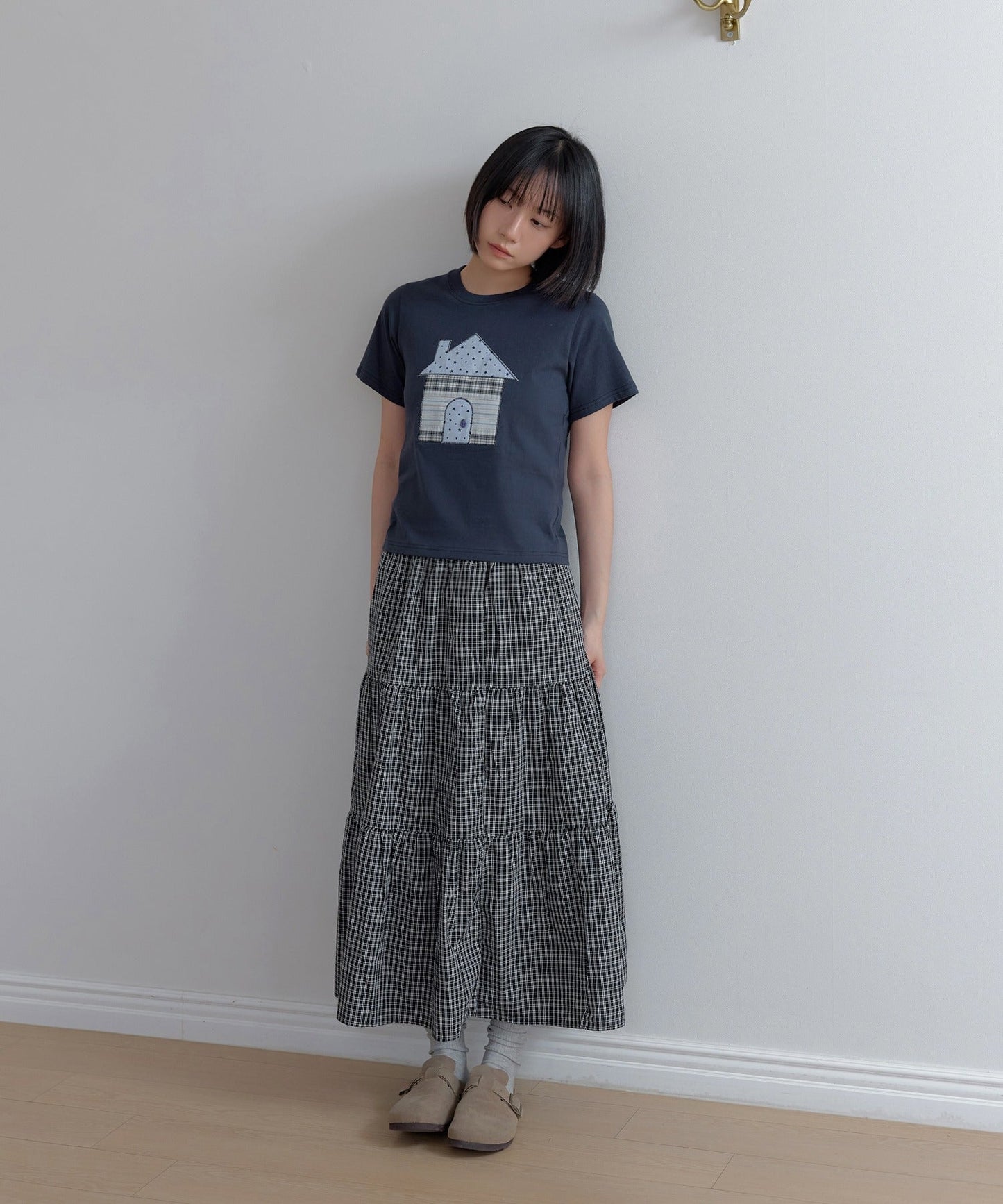 ユニークスターホーム刺繍半袖Tシャツカットソー