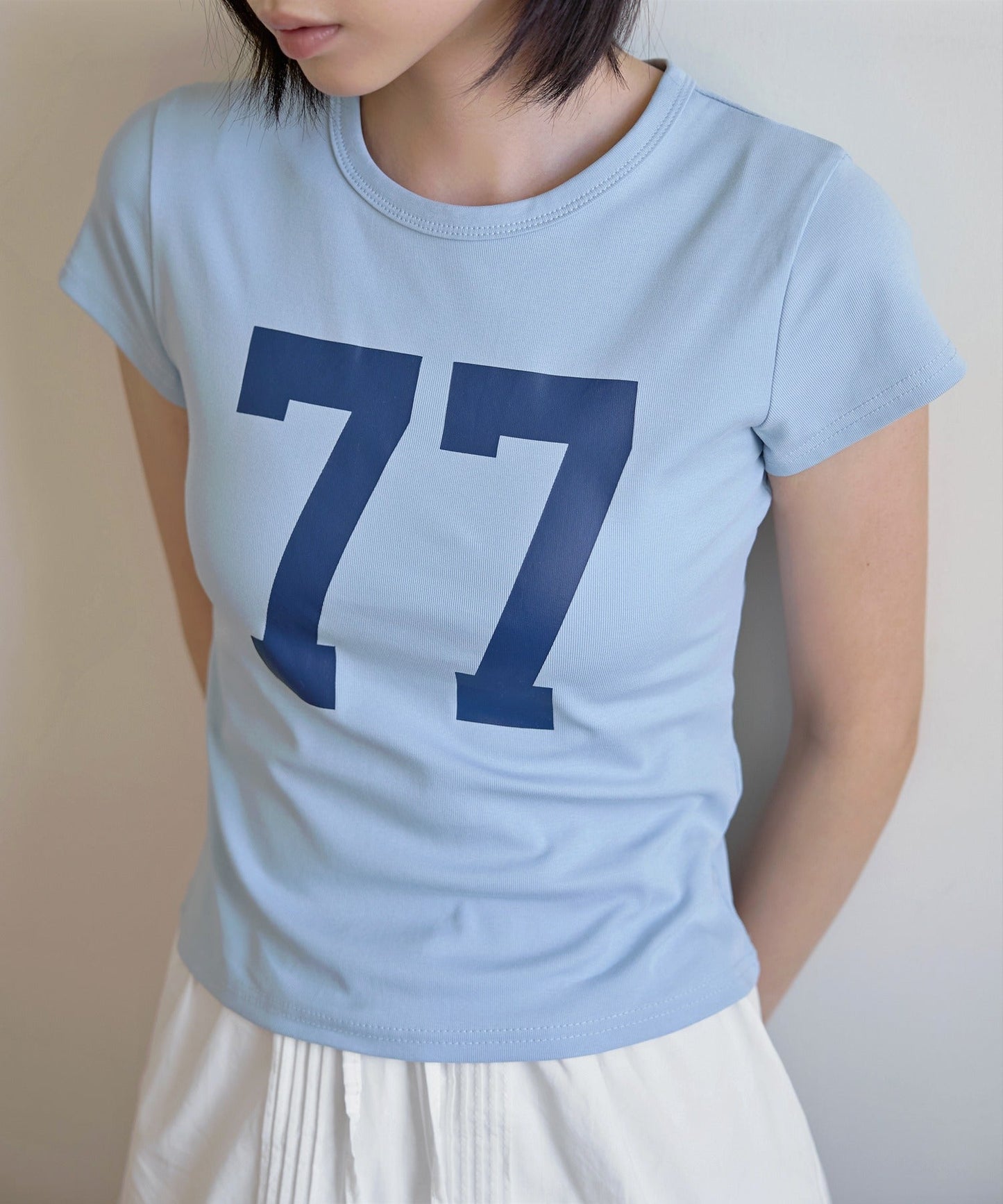 パステルナンバリングプリント半袖Tシャツ