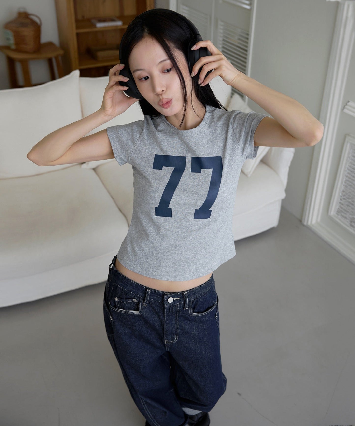 パステルナンバリングプリント半袖Tシャツ