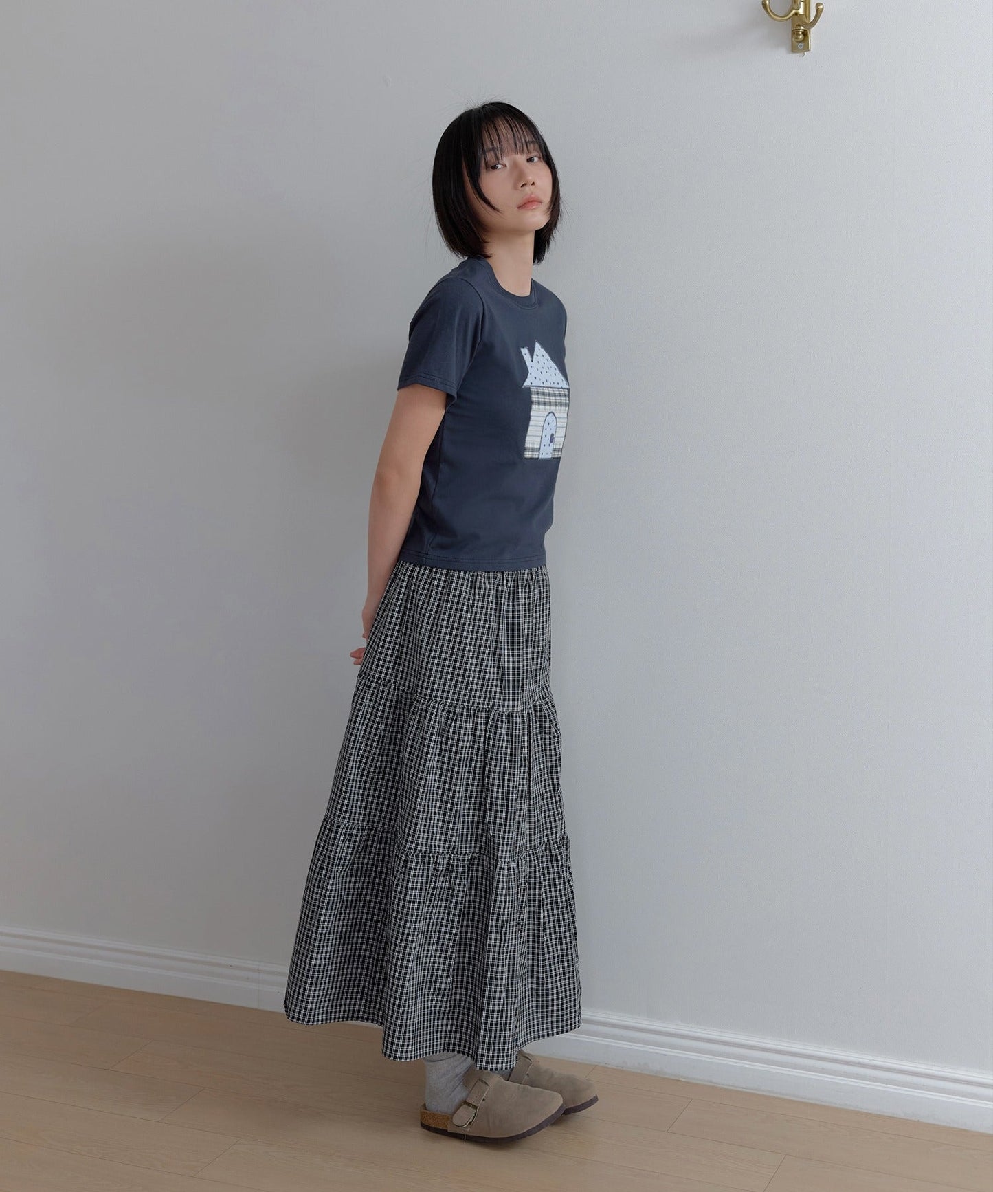 ユニークスターホーム刺繍半袖Tシャツカットソー