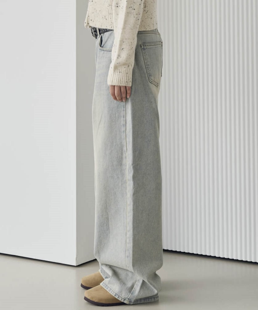 【UNISEX】オールドウォッシングビンテージワイドデニム
