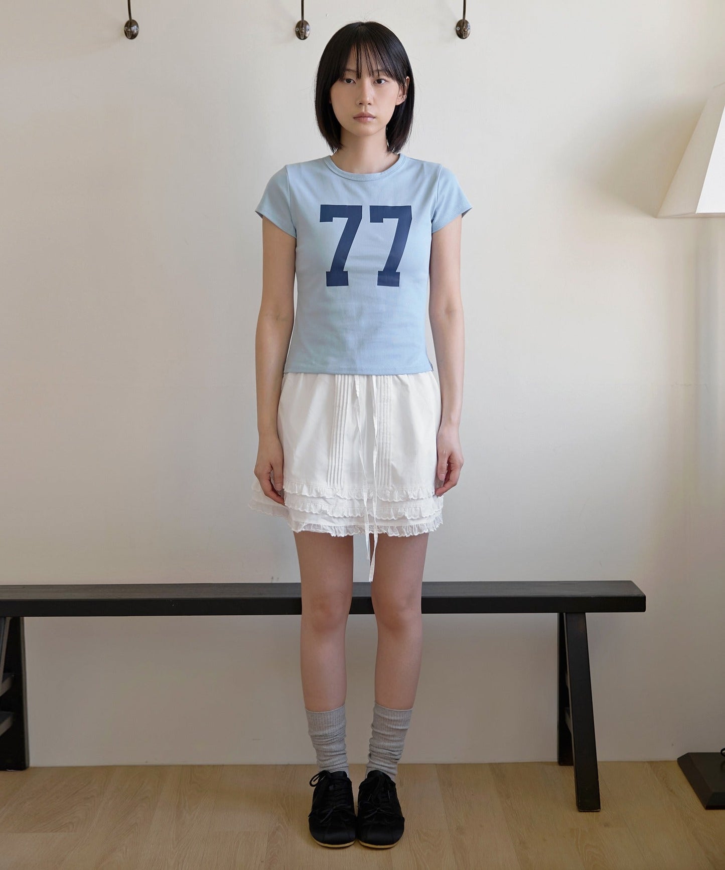 パステルナンバリングプリント半袖Tシャツ