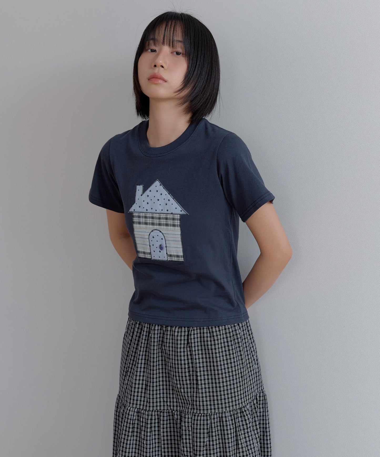 ユニークスターホーム刺繍半袖Tシャツカットソー