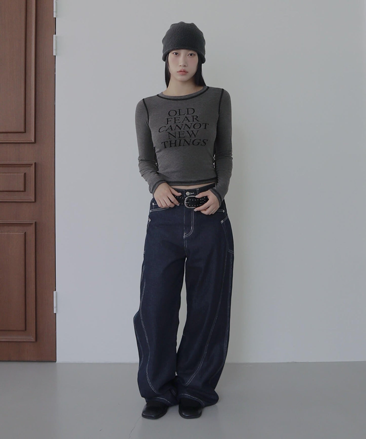 バイカラーオールドステッチ長袖Tシャツカットソー