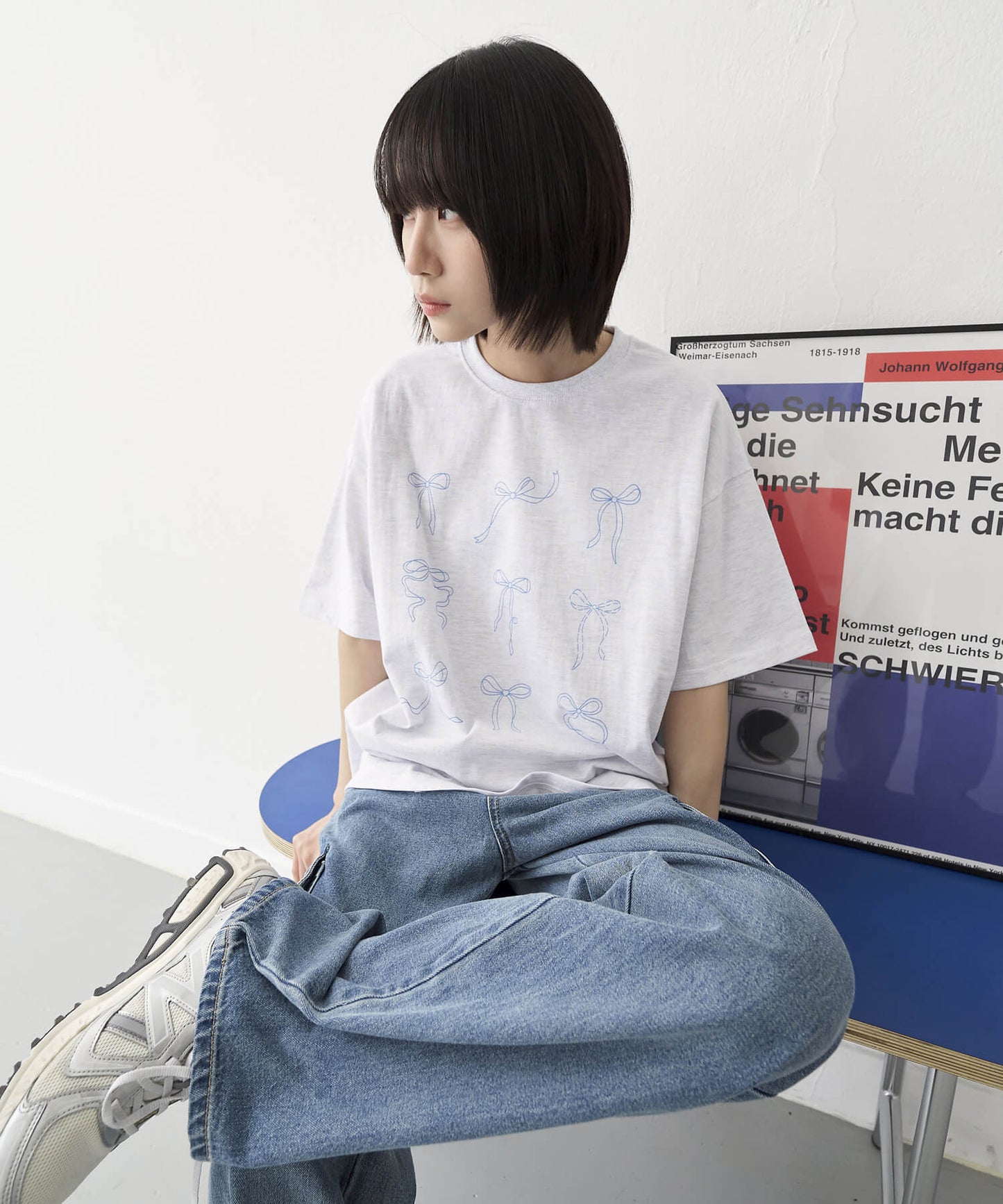 ラブリーリボンレタリングオーバーサイズTシャツ