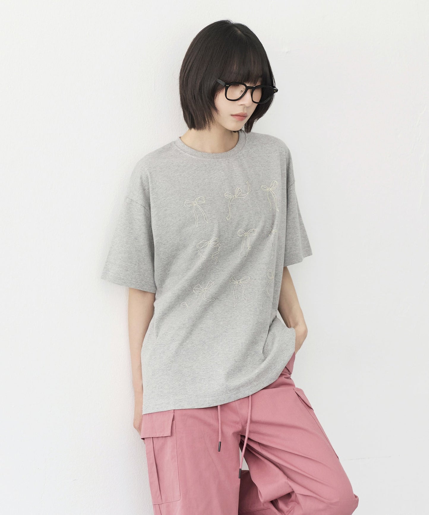 ラブリーリボンレタリングオーバーサイズTシャツ