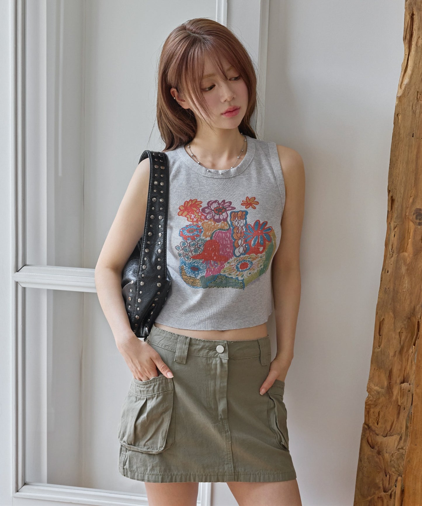 2WAYユニークシルバースタッズボックスバッグ