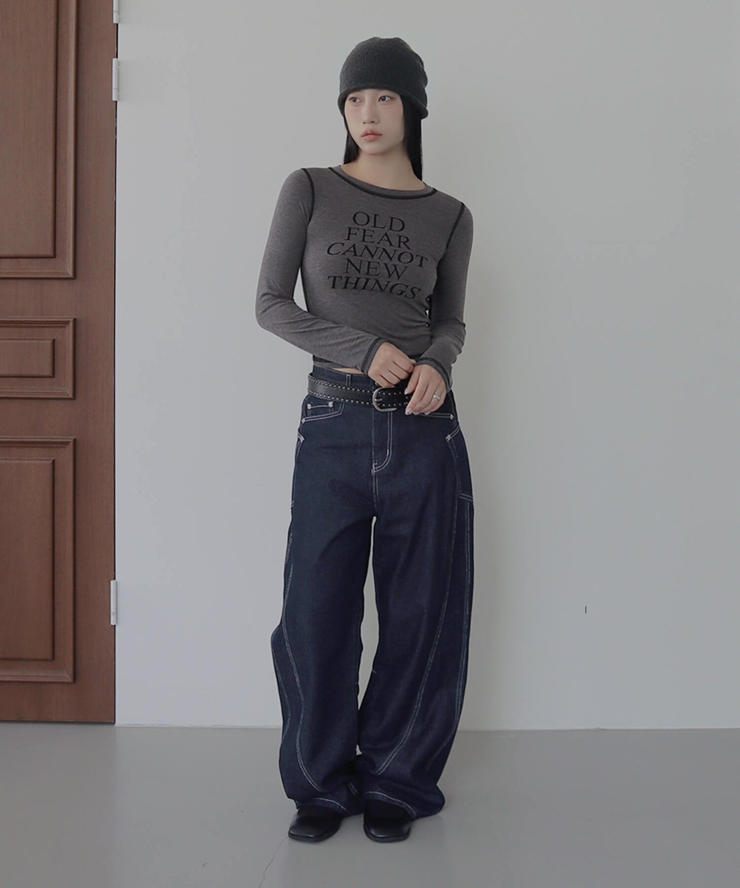 バイカラーオールドステッチ長袖Tシャツカットソー