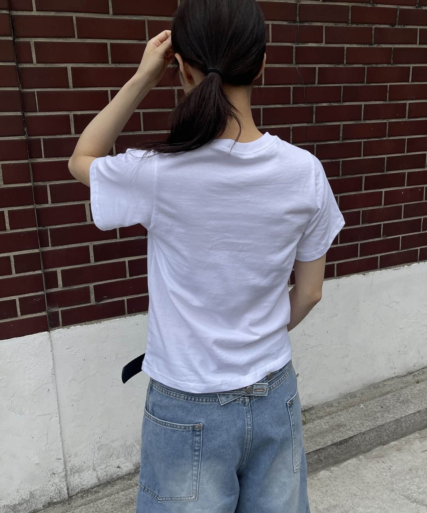 ダッフルフラワーワッペンレタリング半袖Tシャツ