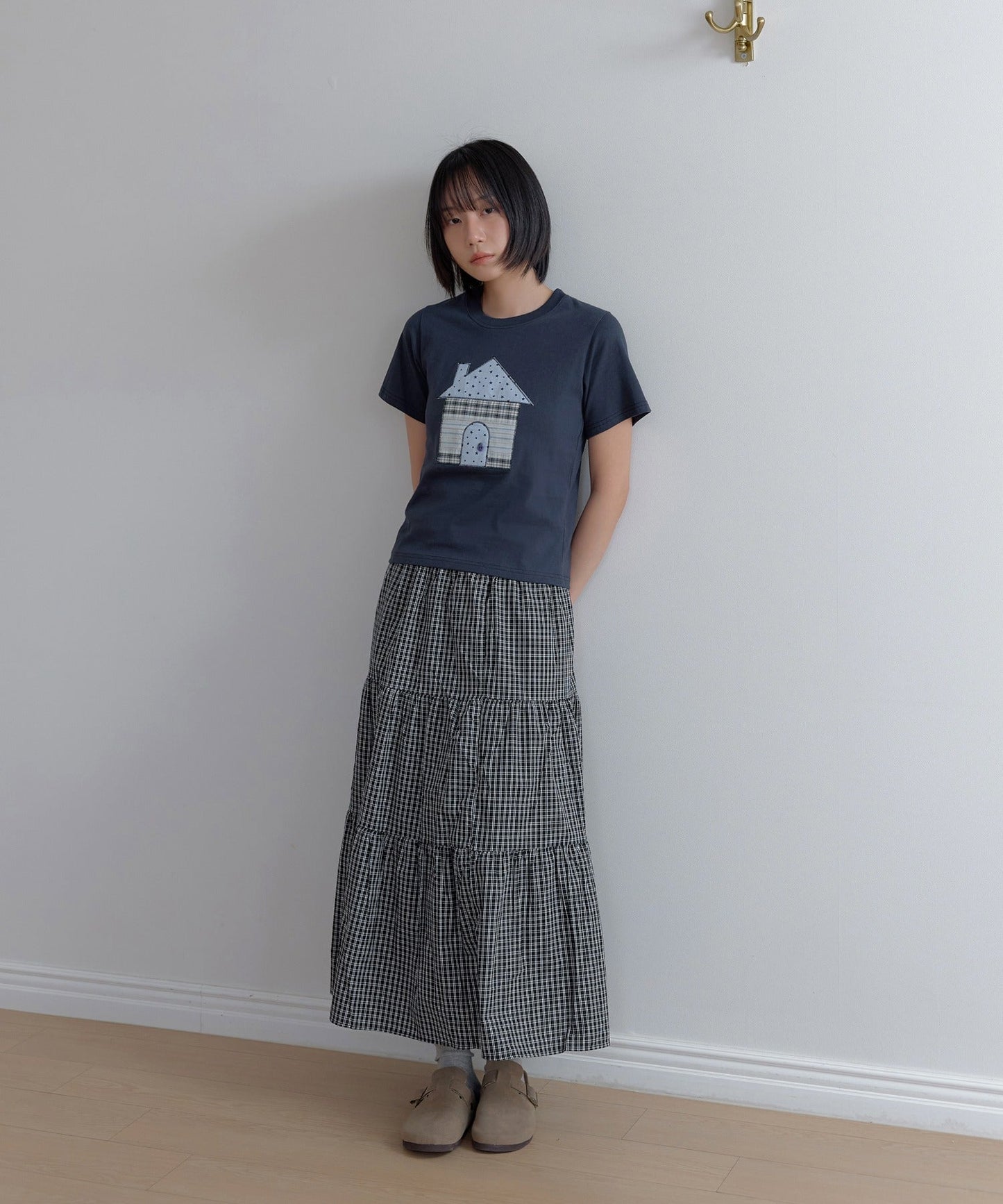 ユニークスターホーム刺繍半袖Tシャツカットソー