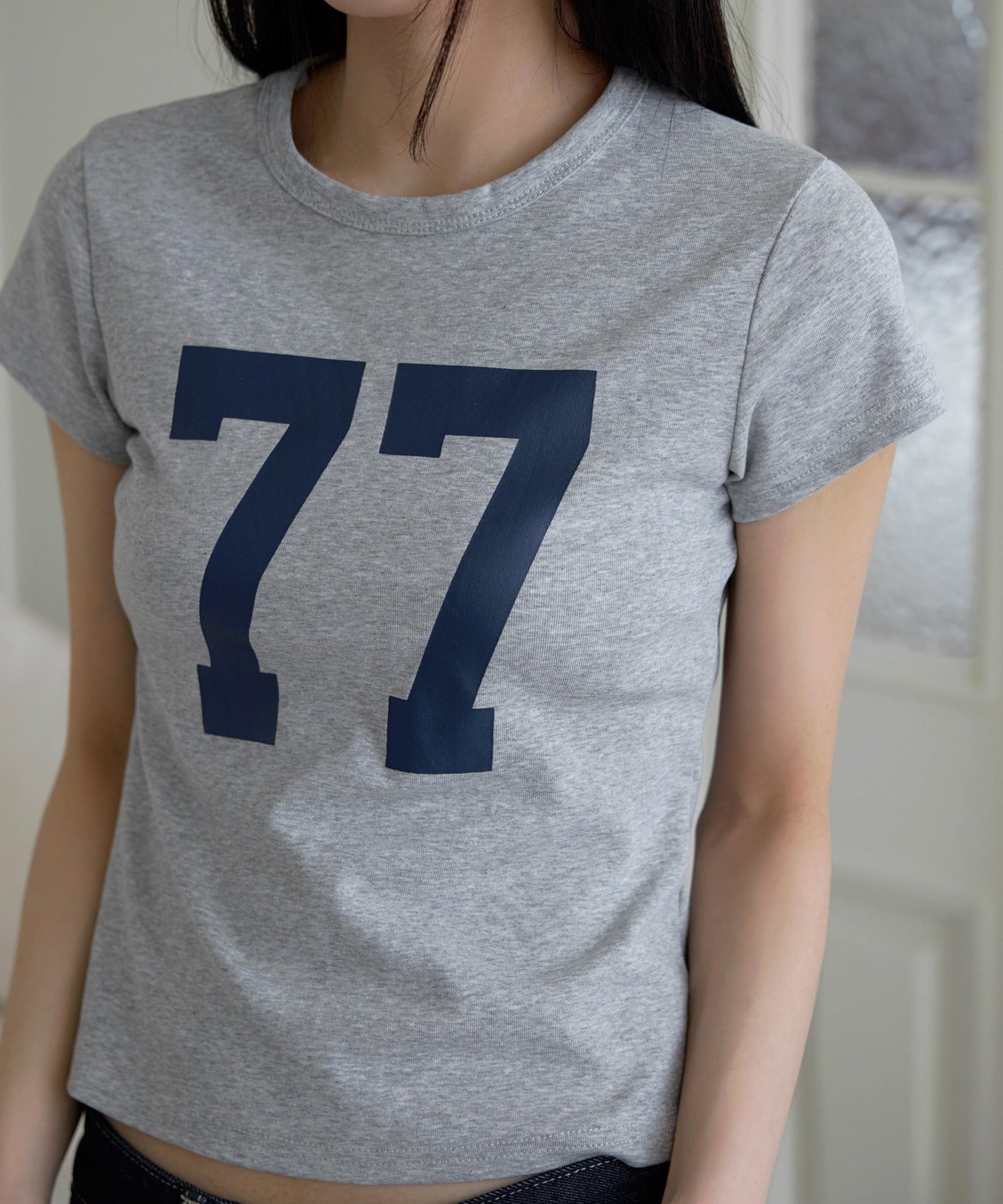 パステルナンバリングプリント半袖Tシャツ