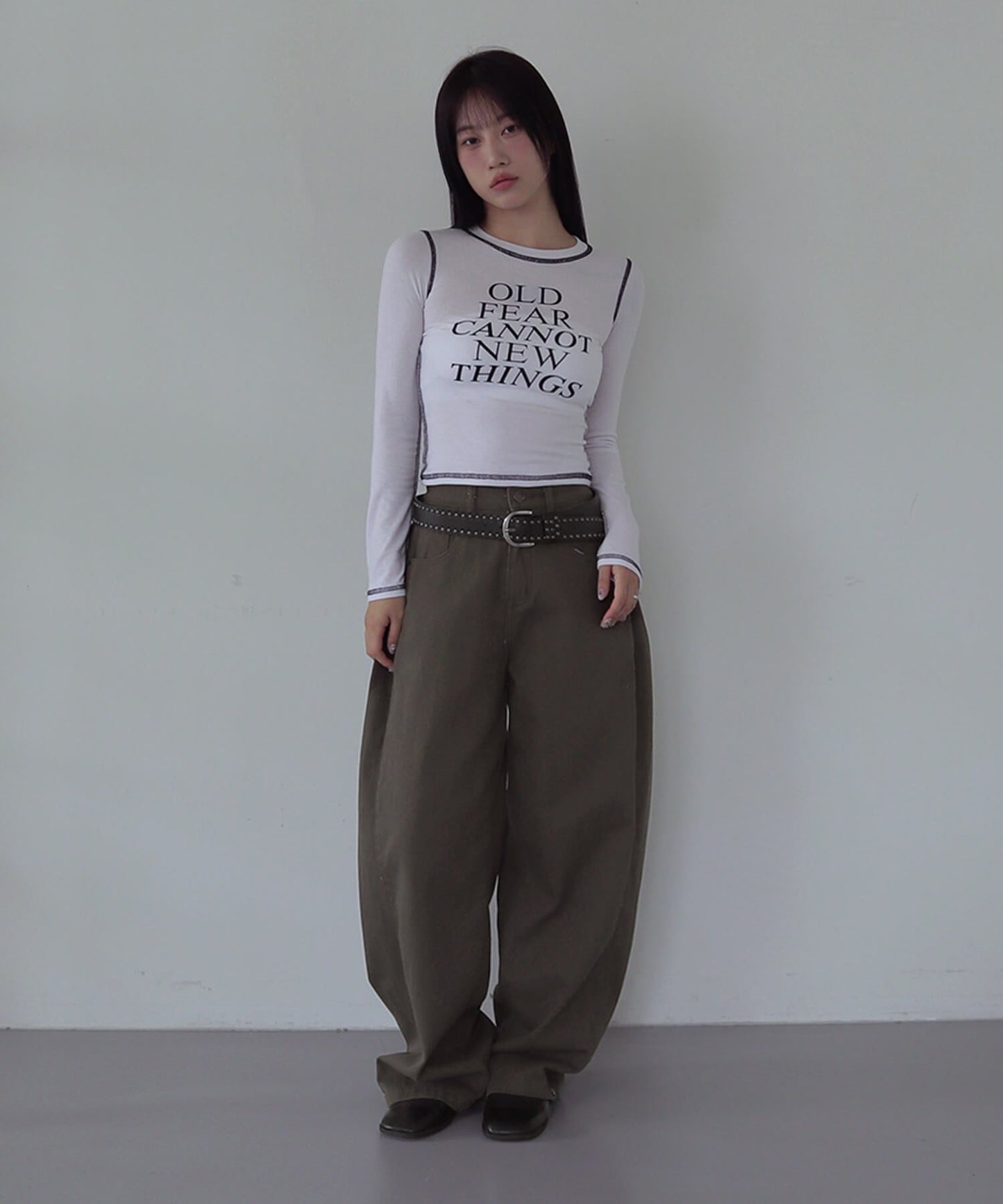 バイカラーオールドステッチ長袖Tシャツカットソー