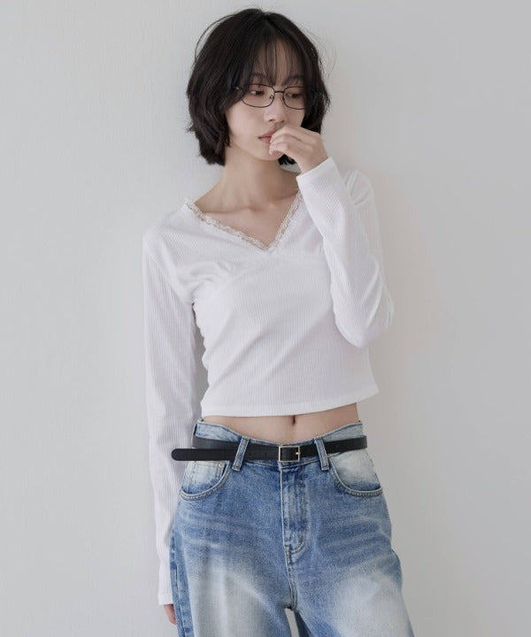 【UNE ORIGINAL】バレエコアラブリーレースＴシャツカットソー