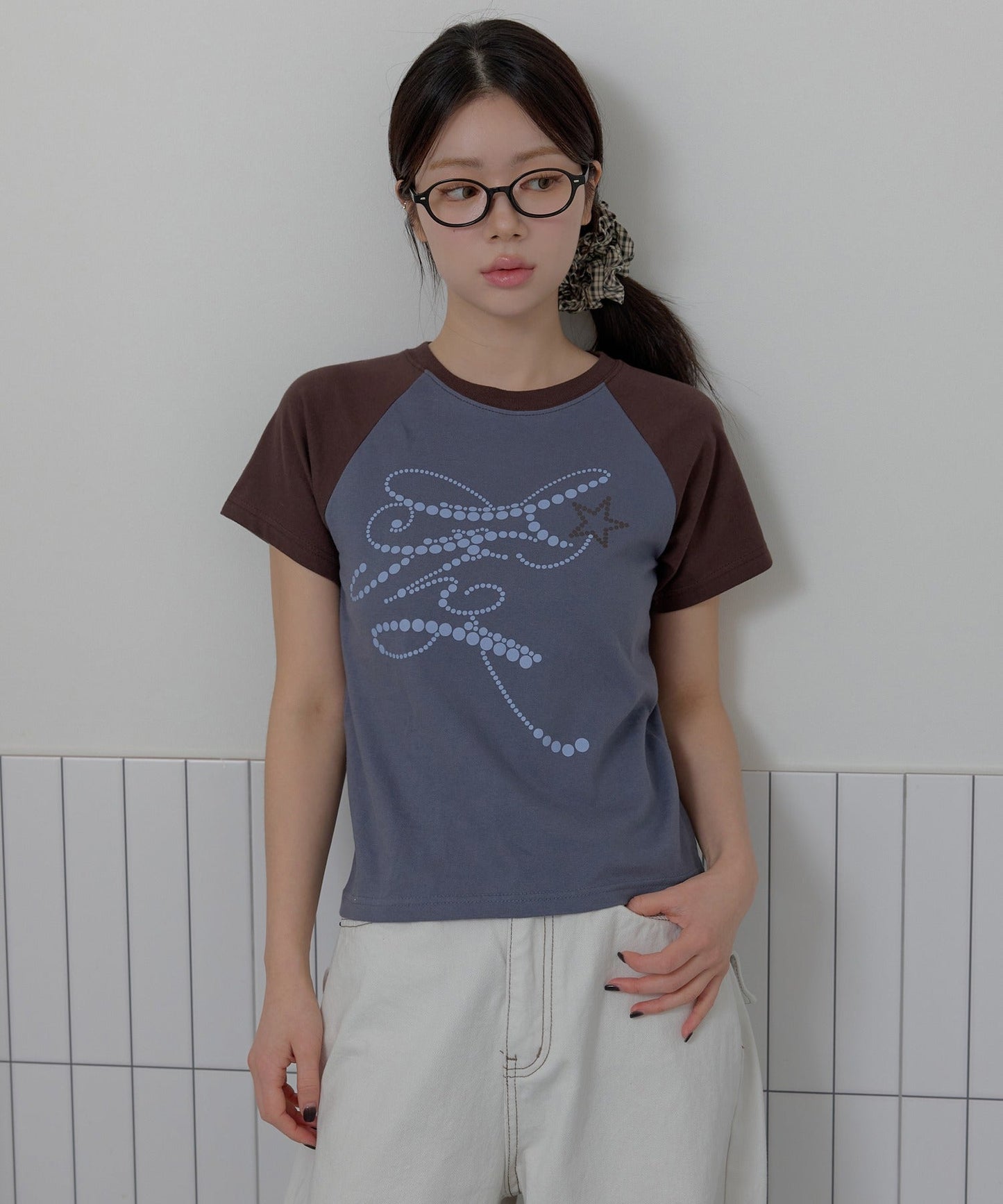 フェアリーナグランカジュアルレタリングバイカラー半袖Tシャツカットソー