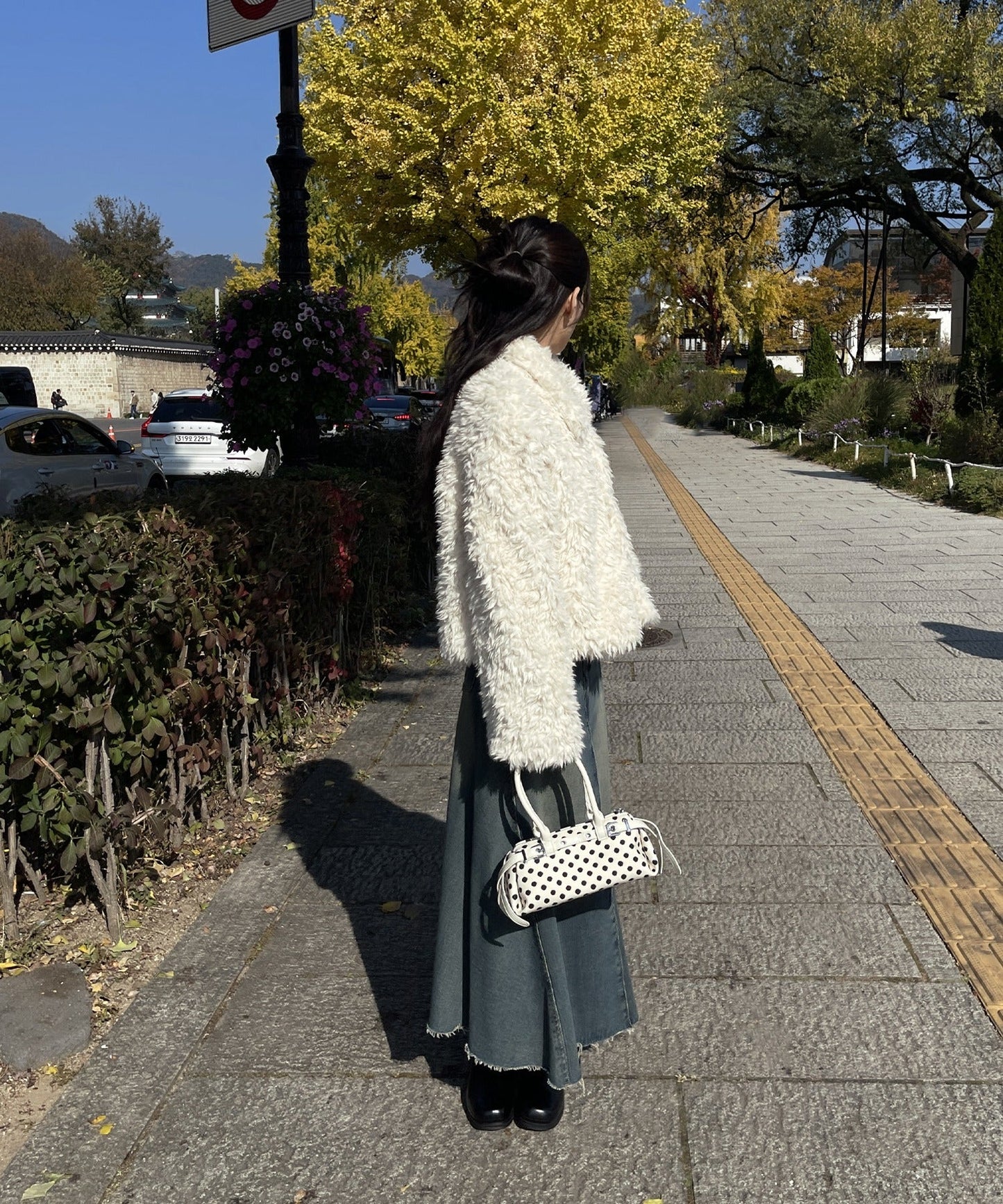 カラー付きふわふわベーシックジャケット