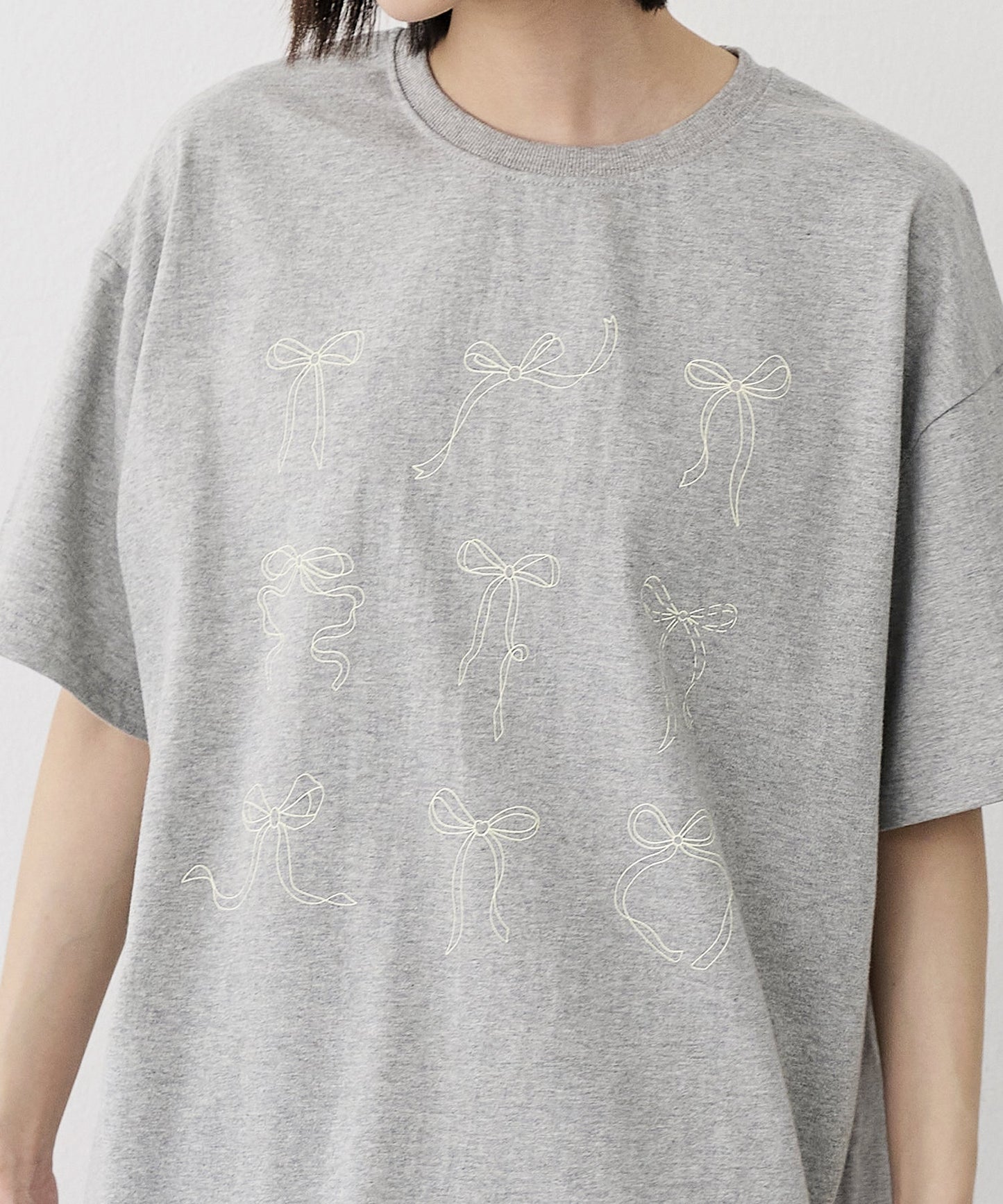 ラブリーリボンレタリングオーバーサイズTシャツ