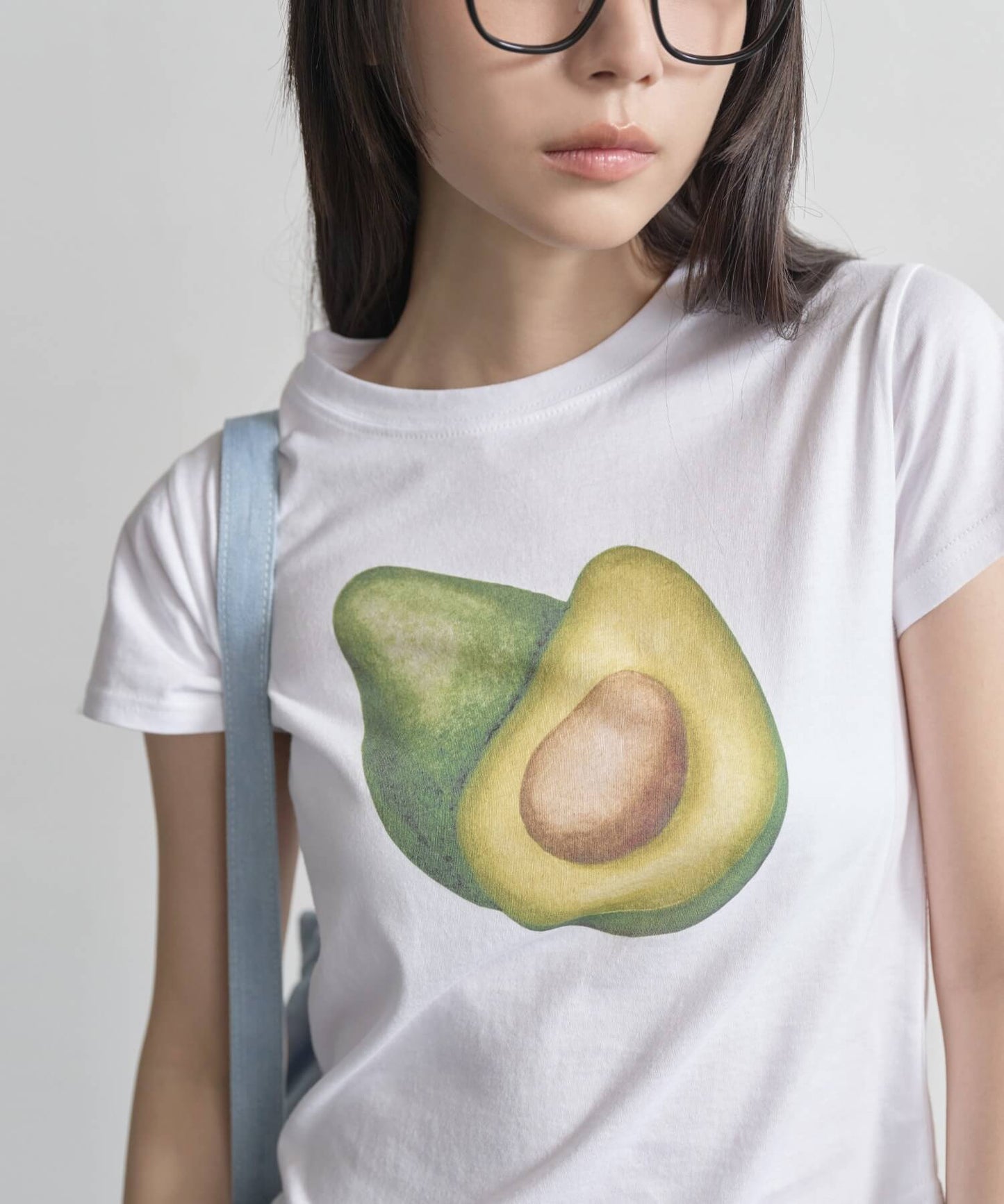 【UNE ORIGINAL】 サイドラウンドスリットフルーツプリントミニチビTシャツカットソー