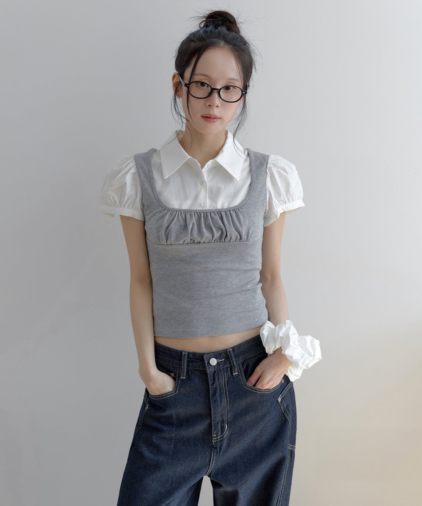 バレエコアシャツレイヤードラブリーブラウス半袖Tシャツカットソー