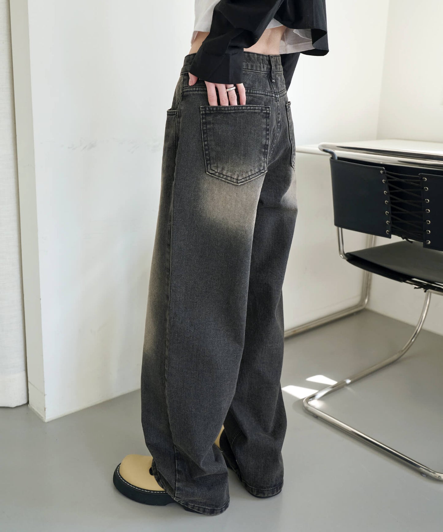 【UNISEX】オールドウォッシングビンテージワイドデニム