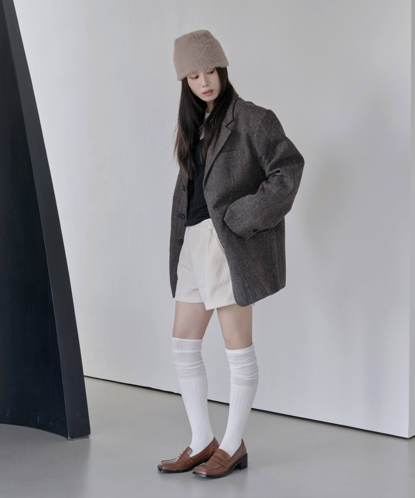 ウエストゴムコーデュロイニットショートパンツ