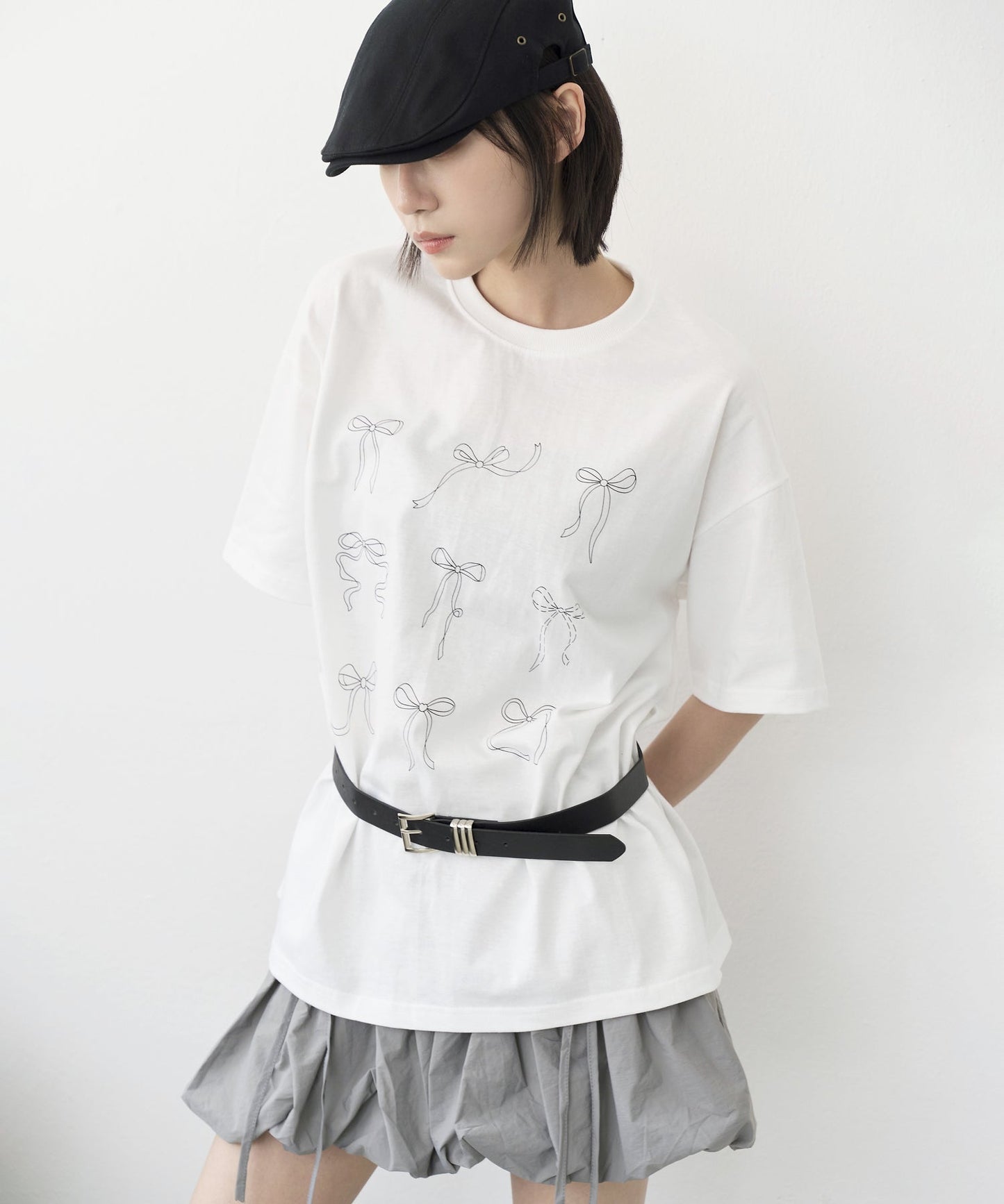 ラブリーリボンレタリングオーバーサイズTシャツ