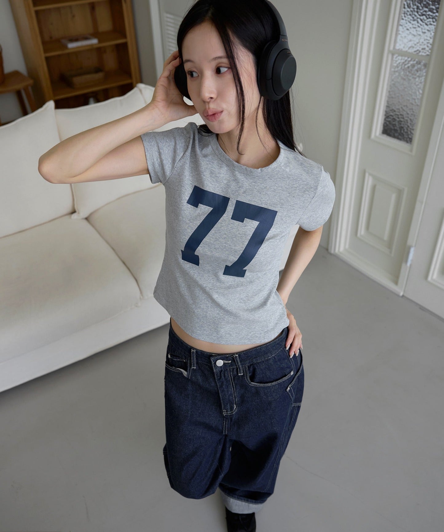 パステルナンバリングプリント半袖Tシャツ