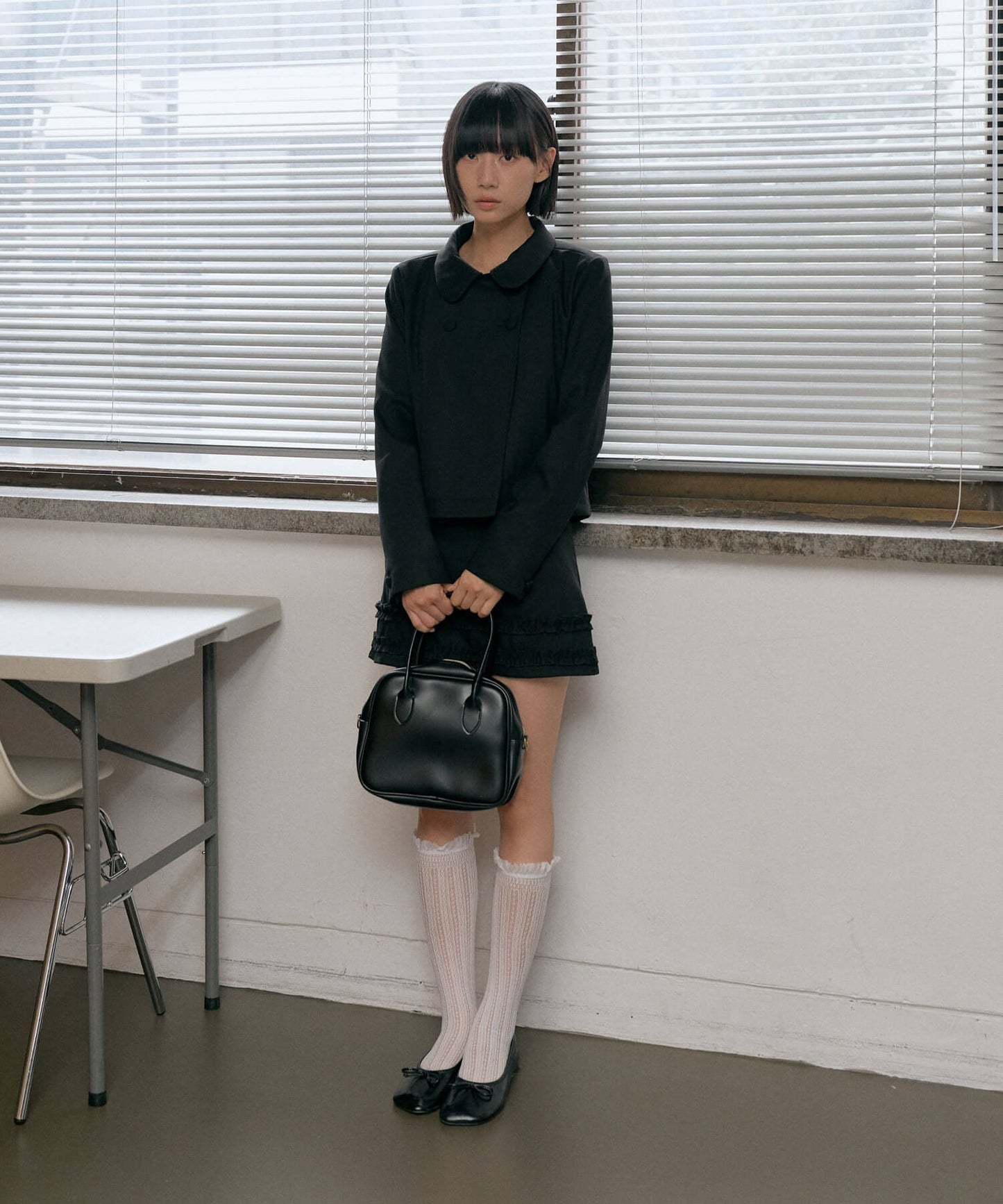 【UNE ORIGINAL】【伸縮性のあるインナーパンツ付き】ダブルフリルミニスカート