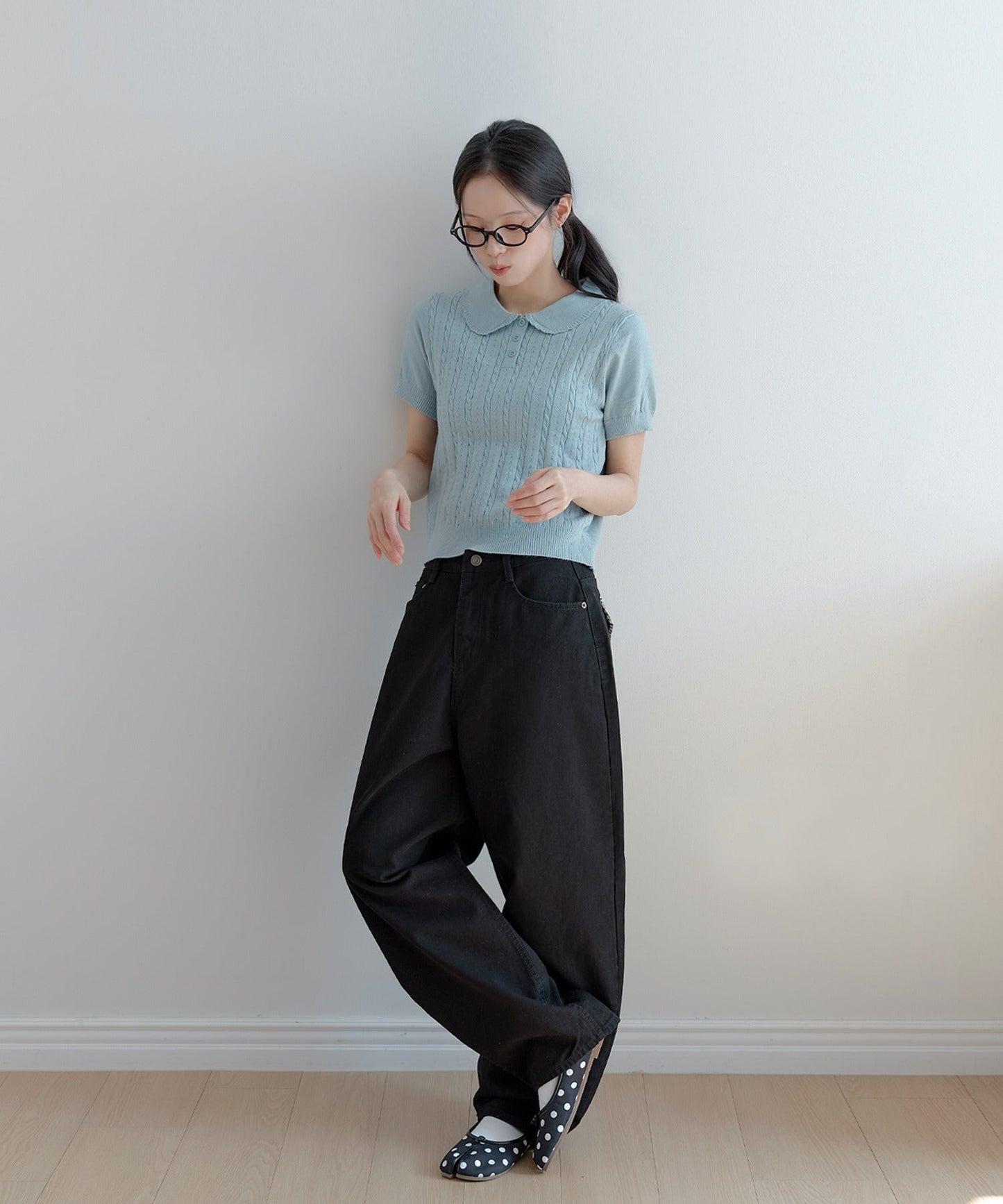 【オリジナル】ラブリーバックポケット刺繍バルーンコットンチノパンツ