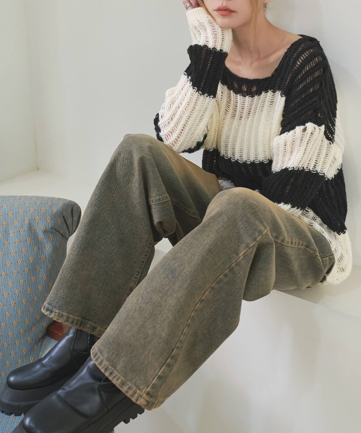 【UNISEX】オールドウォッシングビンテージワイドデニム