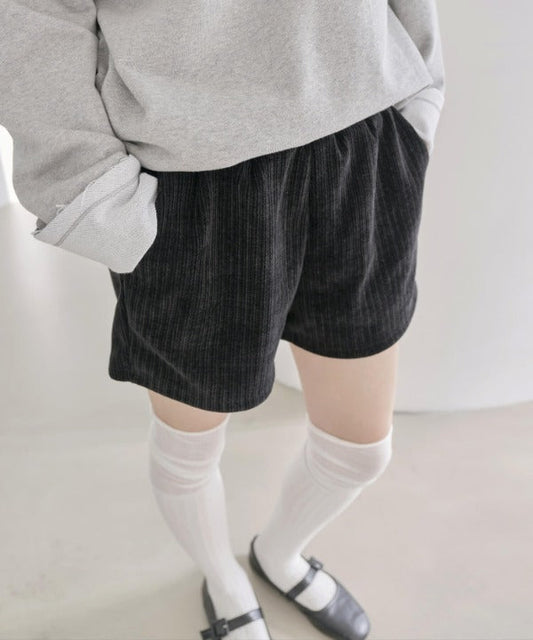 ウエストゴムコーデュロイニットショートパンツ