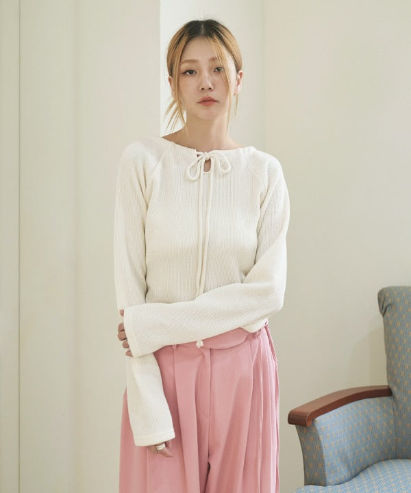 ホルターネックショルダースリットＴシャツニットカットソー