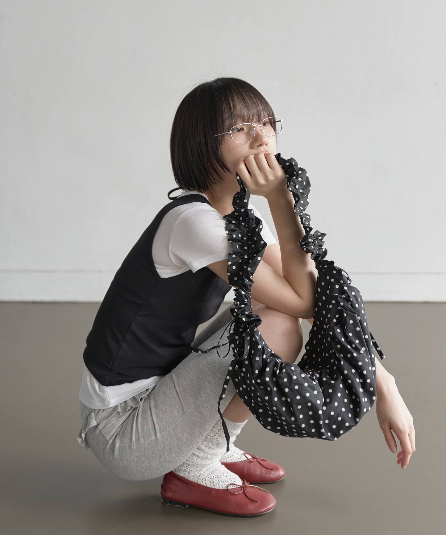 【UNE ORIGINAL】 2WAYユニークラブリーリブキャミソールビスチェ＆インナーTシャツカットソーSET